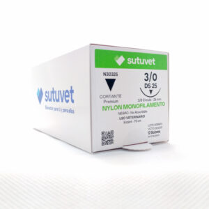 NYLON 3/0 DS25 AGUJA CURVA 75CM (SUTUVET)