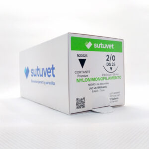 NYLON 2/0 DS25 AGUJA CURVA 75CM (SUTUVET)