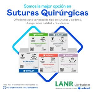 Suturas veterinarias SUTUVET Colombia absorbible o no absorbible. acido poliglicolico, nylon polidioxanona.suturas veterinarias bogota